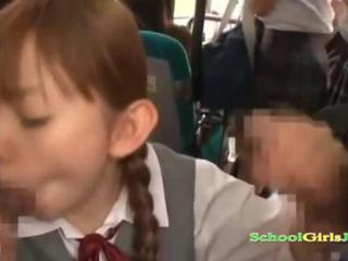 jap schoolgirl groped and fucked on the bus