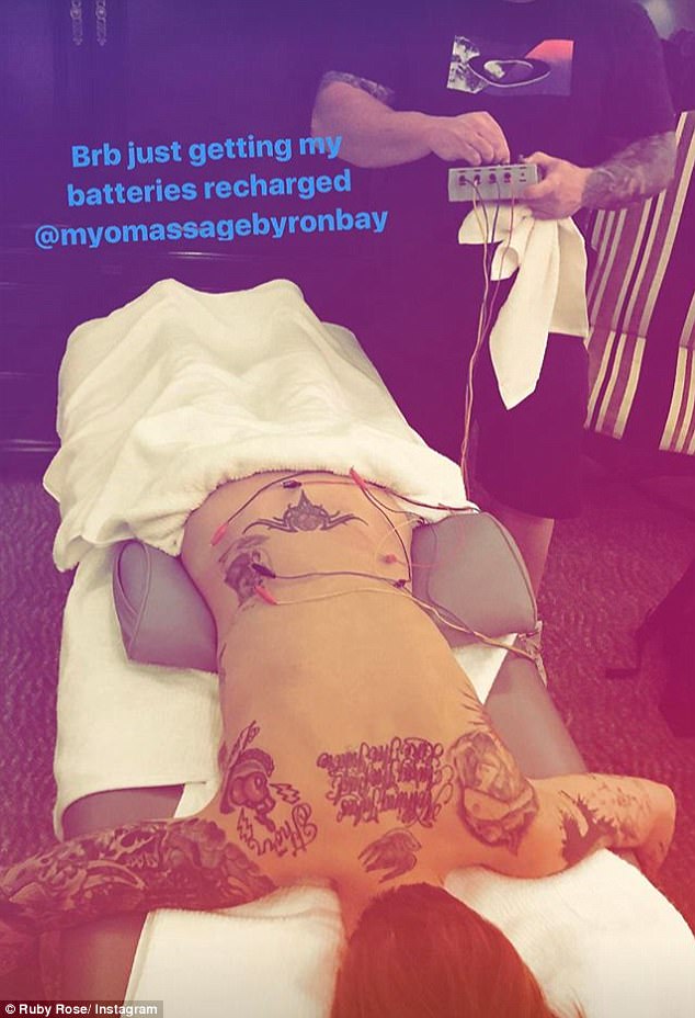 just getting batteries recharged ruby rose shares topless photos of herself receiving