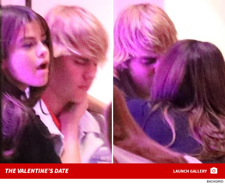 justin bieber and selena gomez kiss on valentines day date after church of course