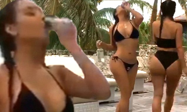 kim kardashian knocks back tequila shots daily mail online