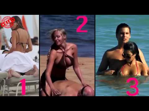 kourtney kardashian super hot model making out with old man on the beach top