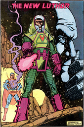 lex luthor in his warsuit from action comics june art george perez