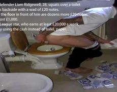 liam ridgewell footballer cleans ass with tickets dlls