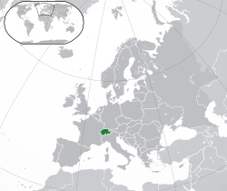 location of switzerland green in europe