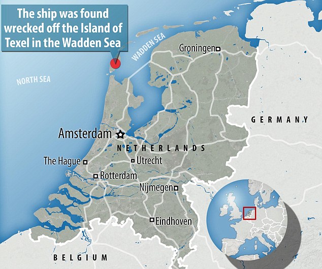 location this map shows how the discovery was made near texel island off
