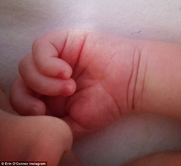 love is erin oconnor shares the first picture of her newborn son