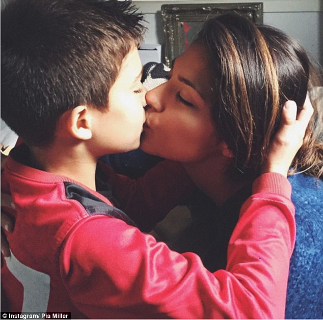 loving home and aways pia miller posted a pic of herself kissing son lennox