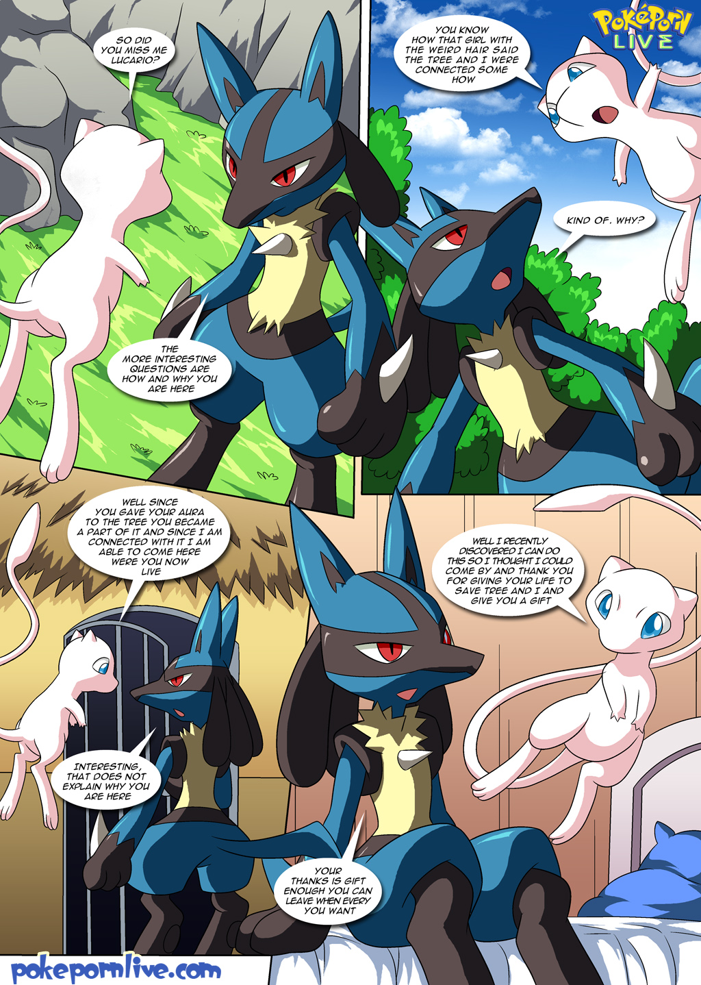 lucario porn comic in ambiguous gender anthro bed bedroom biped birds eye view