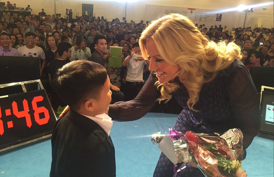 michelle mone is pictured at the entrepreneurs conference in vietnam where she was approached