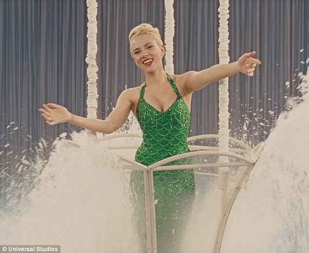 new role scarlett johansson looked incredible in a glittering green swimsuit as she revealed that