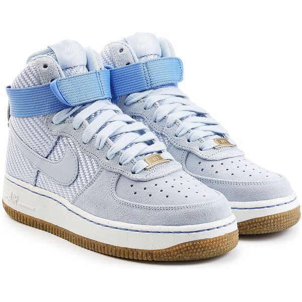 nike airforce suede high top sneakers featuring polyvore womens fashion shoes sneakers