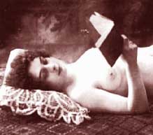 nude girl reading a book