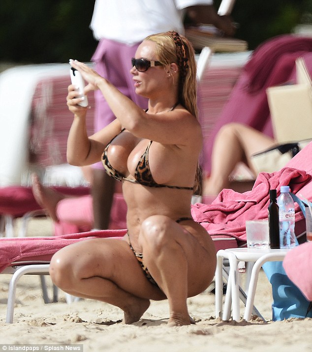 on sunday coco appeared to snap selfies while at sandy lane