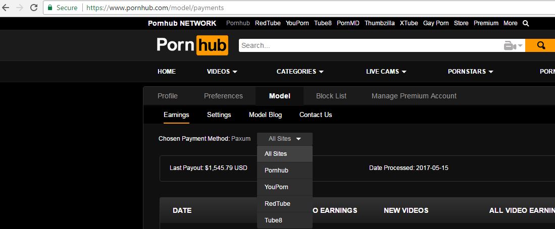 once you select the site you will get the summary of all earnings accumulated to date per month on that network site