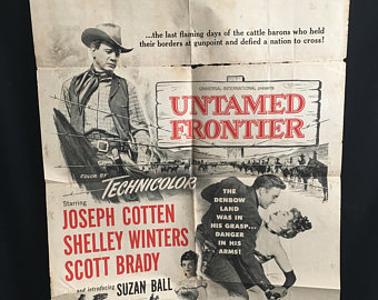 original untamed frontier military smoke one sheet movie poster joseph cotton shelley winters