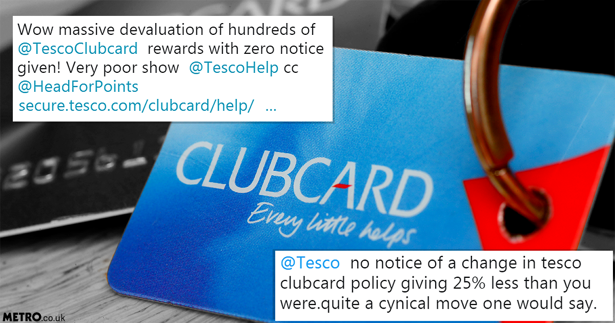 people arent happy with tescos new changes to the clubcard rewards