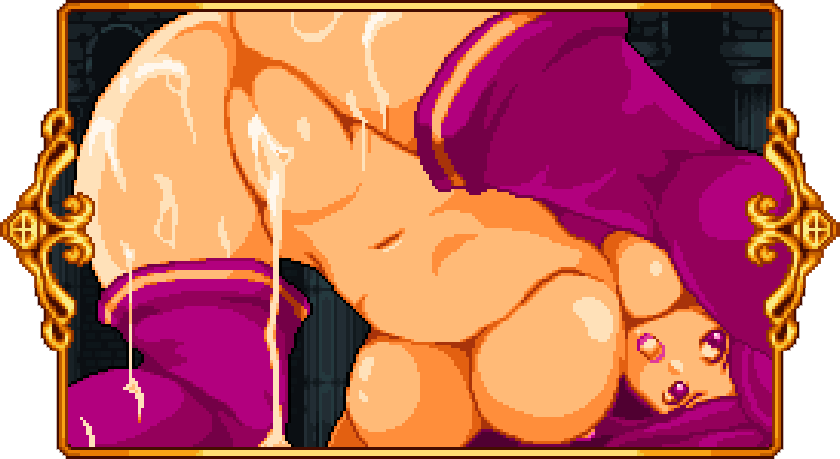 pixel art of ecchi oppai hentai succubus with big tits and cum drooling out her cunt
