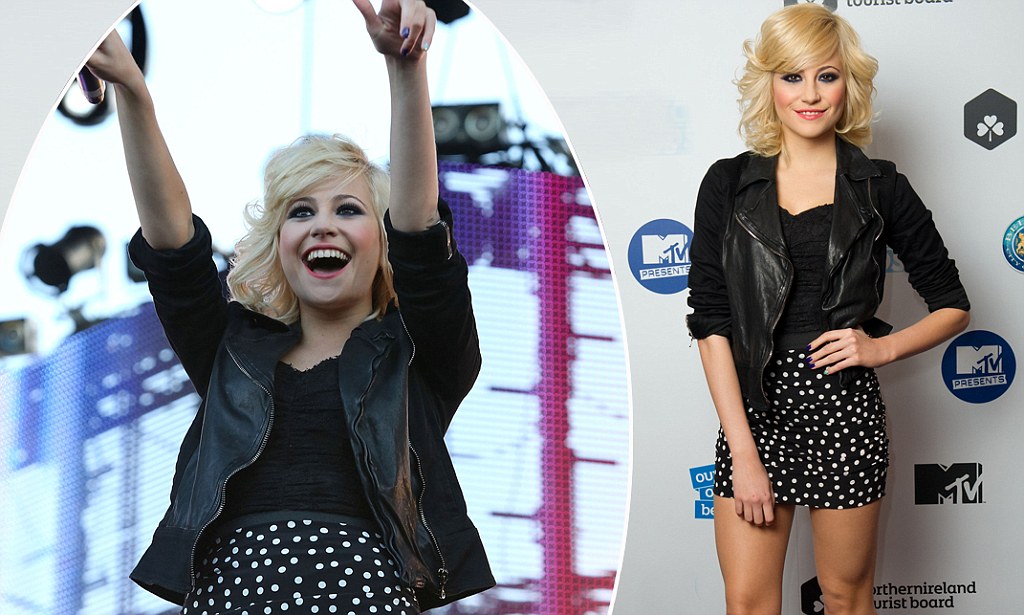 pixie lott shows off her slender pins in tiny polka dot mini skirt at titanic sounds concert daily mail online