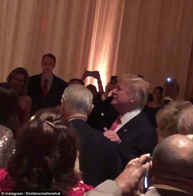 president trump walked into a private party at his mar a lago residence