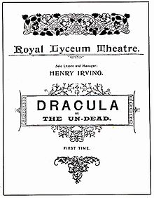 program for the lyceum theatre stage production of bram stokers dracula or the undead