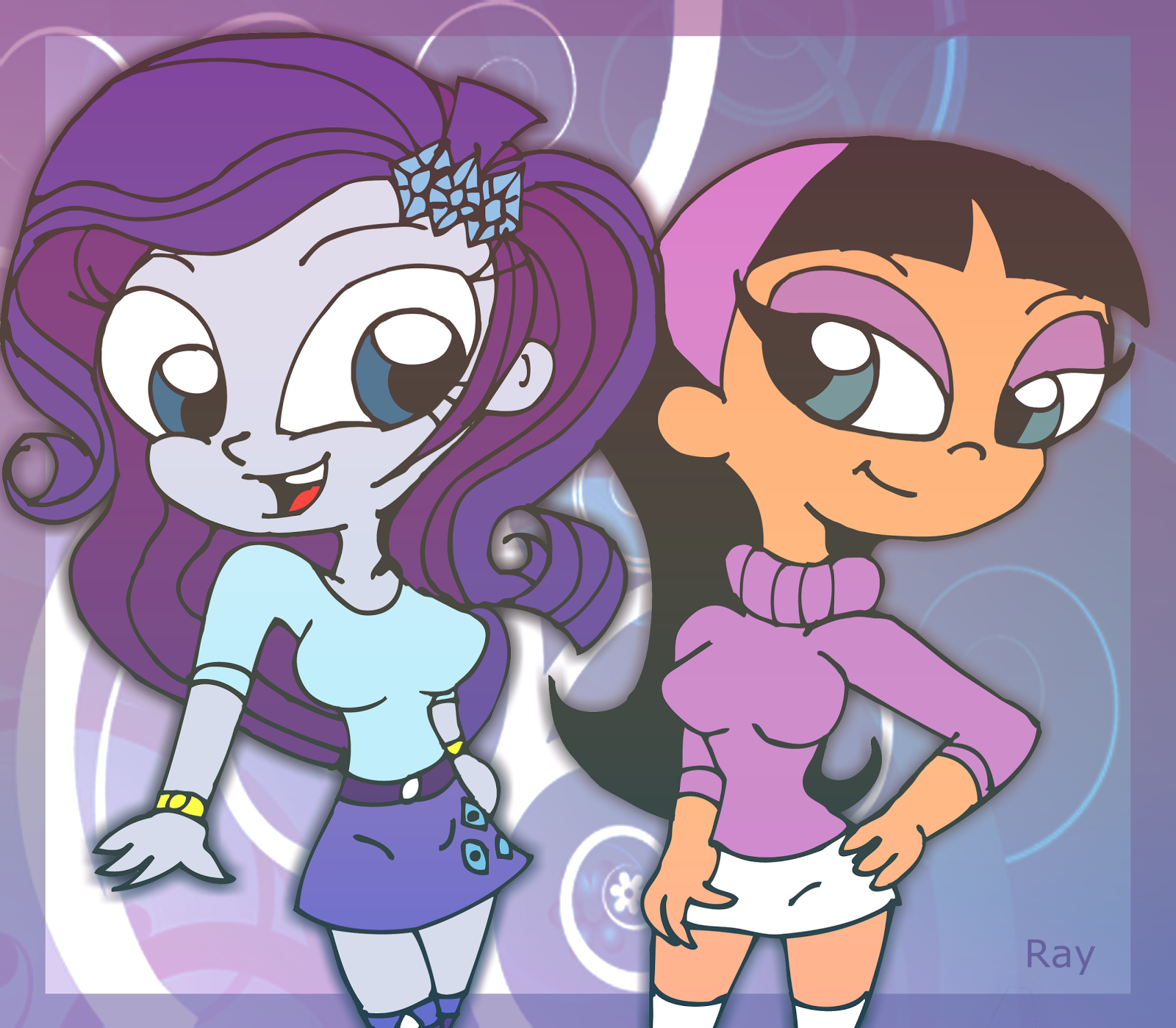 rarity equestria girls and trixie tang fairy oddparents
