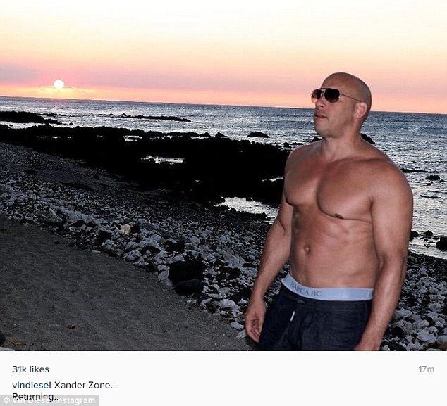 ripped vin diesel shared this photo on wednesday showing off his super