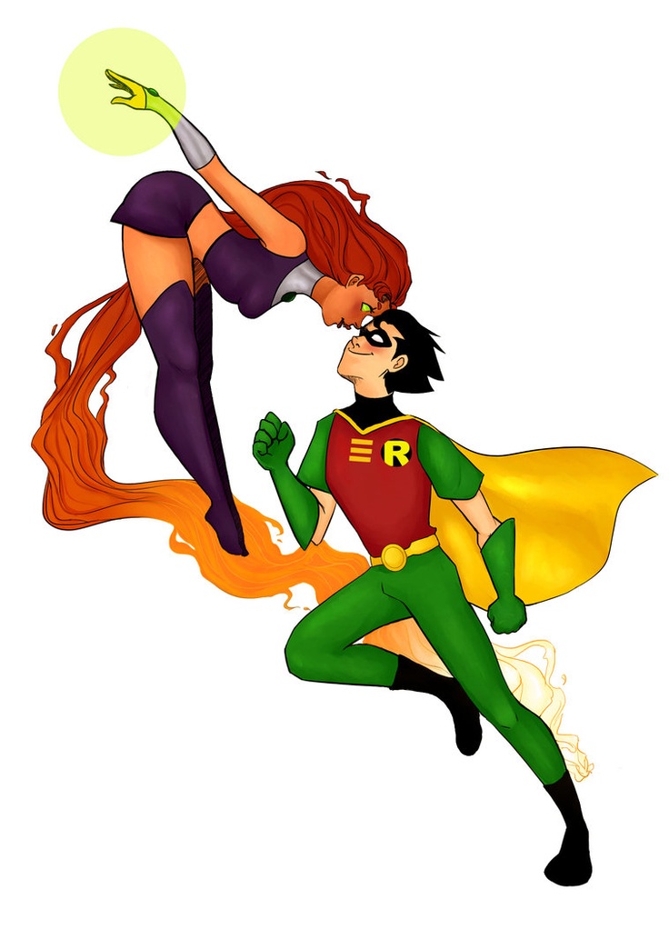 robin starfire moreso aligned with the teen titans animated series