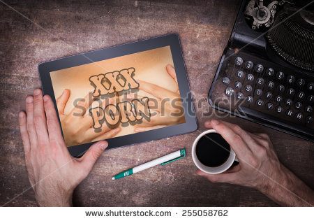 searching online porn on tablet stock photo 1