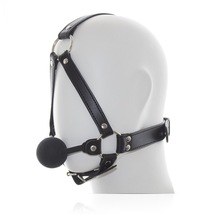 sex fetish restraint bondage face mask silicone ball gag fantasy cosplay leather head harness gags sex