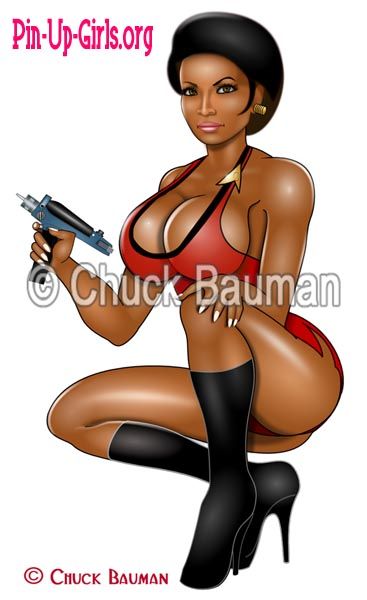 sexy uruha pinup from the original star trek series uhura pinup phasers on foxy