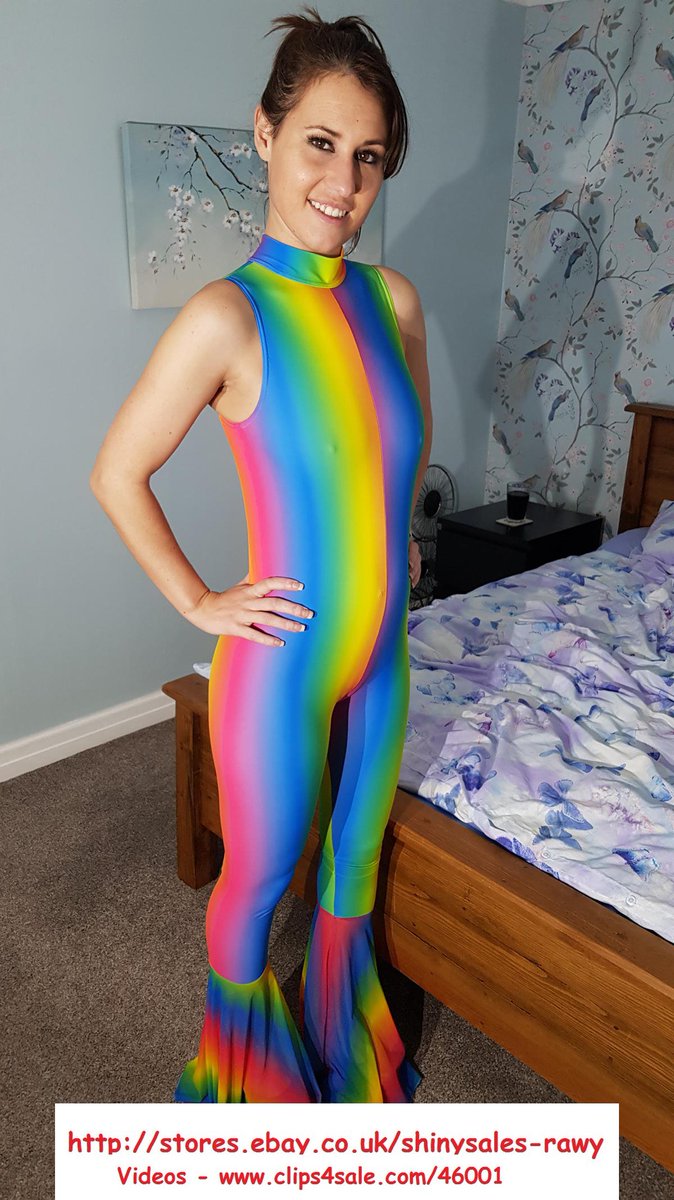 shiny spandex cameltoe rainbow catsuit video featuring jesswestxxx just added to download now