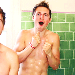 shirtless sunday slurpee youtube personalities marcus butler and joey graceffa in the shower 1