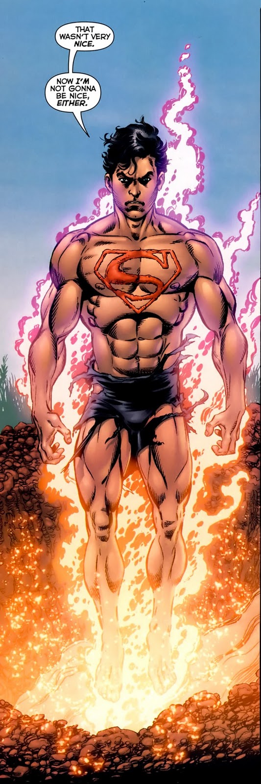 shirtless superheroes superboy prime in legion of worlds