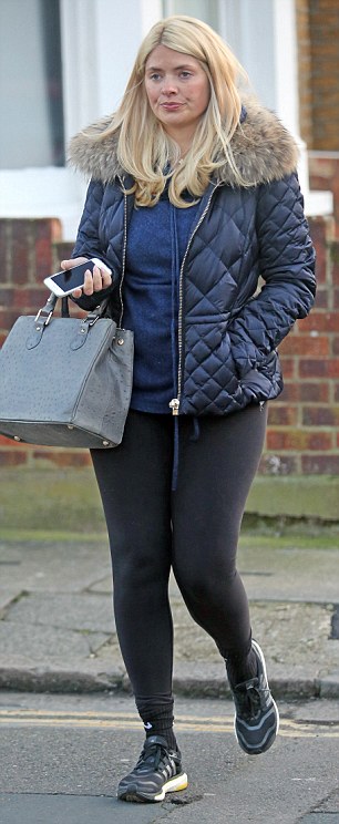 small steps holly willoughby slipped on her leggings and trainers to take an early morning