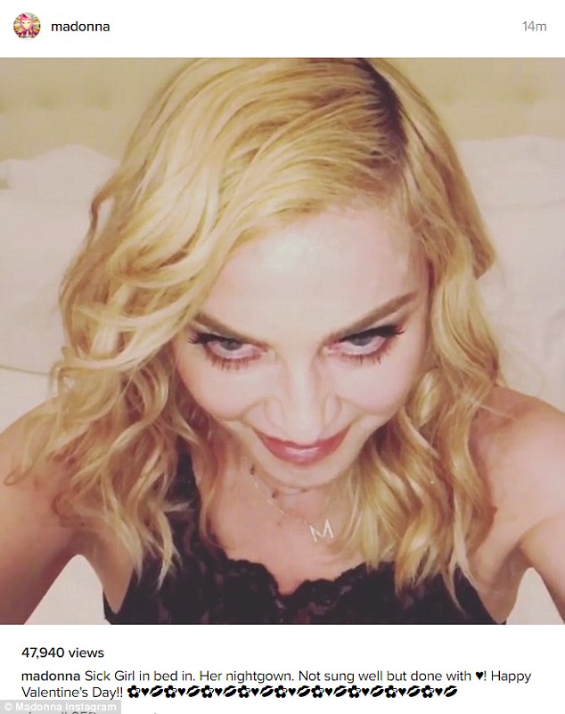 songbird madonna also celebrated valentines day singing the happy birthday tune but replacing