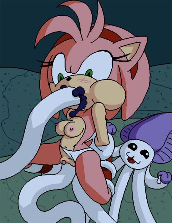 sonic project tentacles abdominal bulge amy rose animated anthro areola arms behind back gif