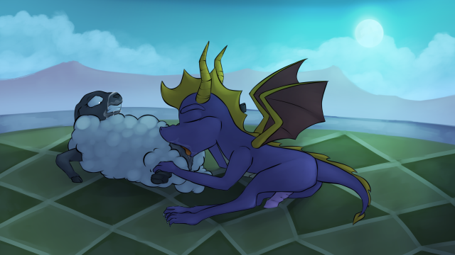 spyro the dragon and marble the sheep furries luscious.