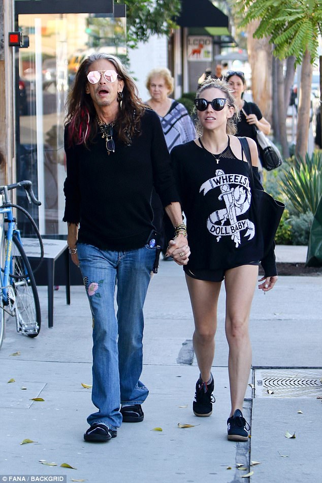 steven tyler looked healthy and happy as he enjoyed a leisurely stroll with