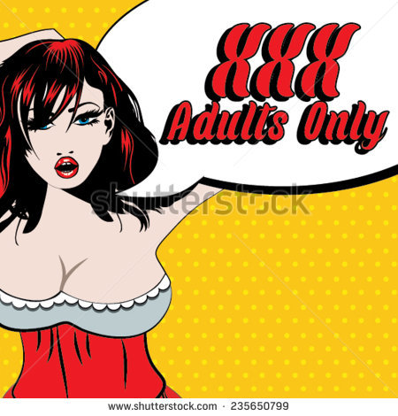 stock vector adults only pop art sign sexy girl vector illustration 3