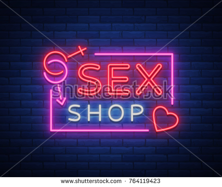 stock vector sex shop logo night sign in neon style neon sign a symbol for sex shop promotion adult store