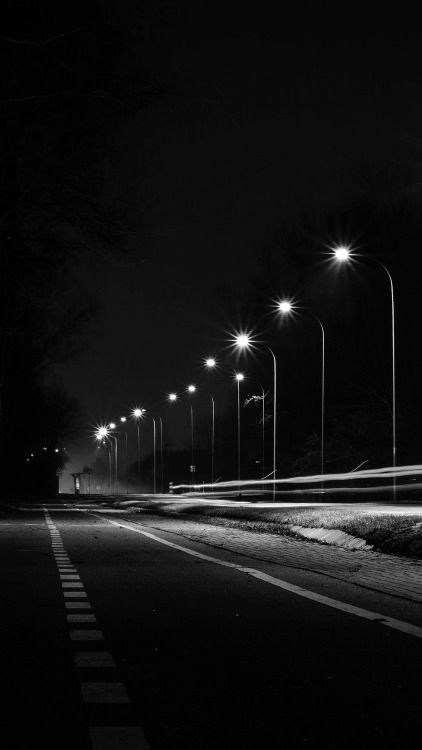 street lights dark night car city iphone plus wallpaper