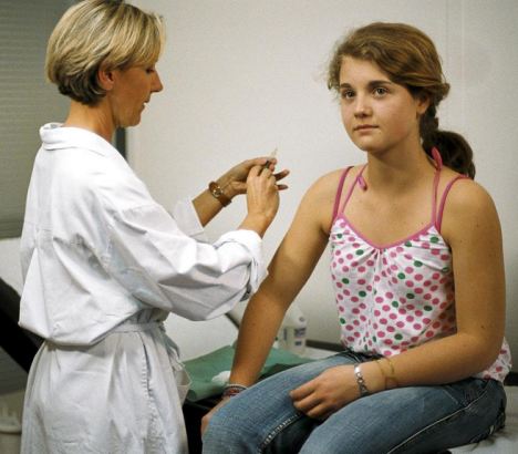 teenage girls have been offered a jab to reduce their risk of developing cervical cancer