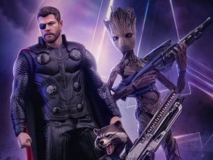 teenage groot and thor hot toys from infinity war revealed