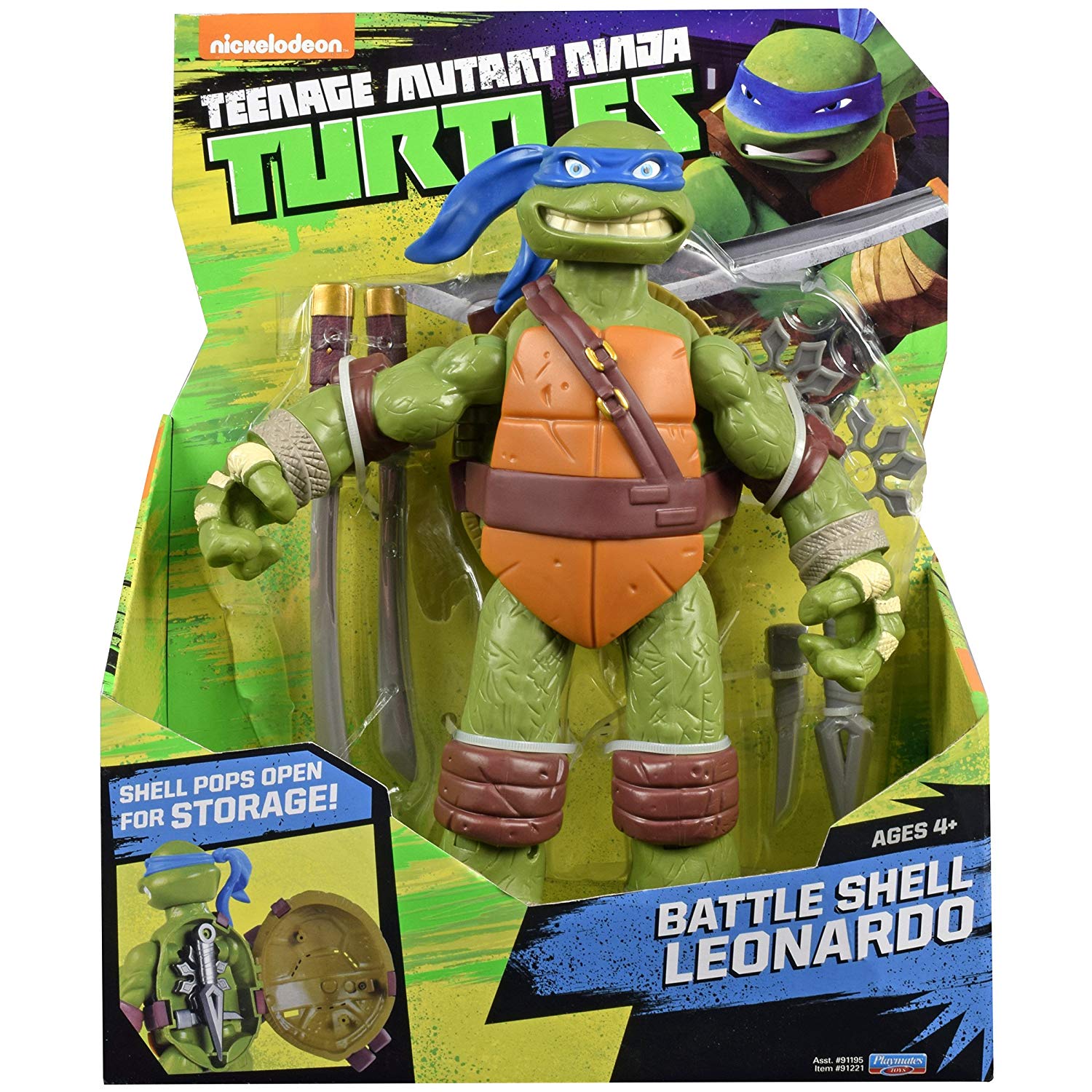 teenage mutant ninja turtles battle shell leonardo toys games
