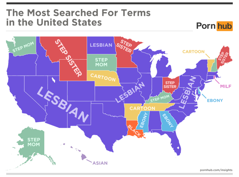 the most popular porn searches in every state