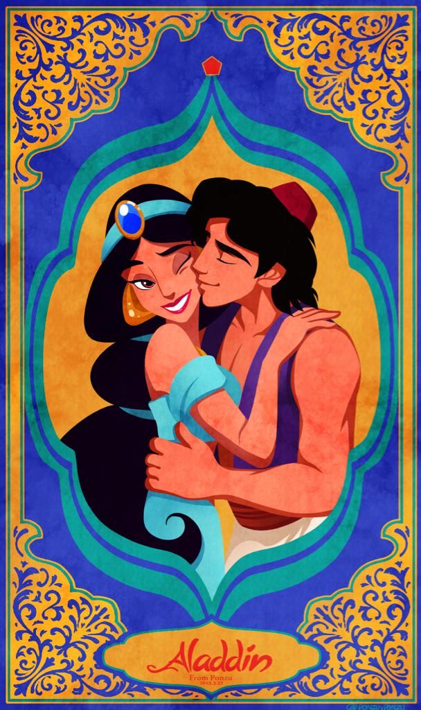 this has got to be the most beautiful picture of aladdin and jasmine i have ever