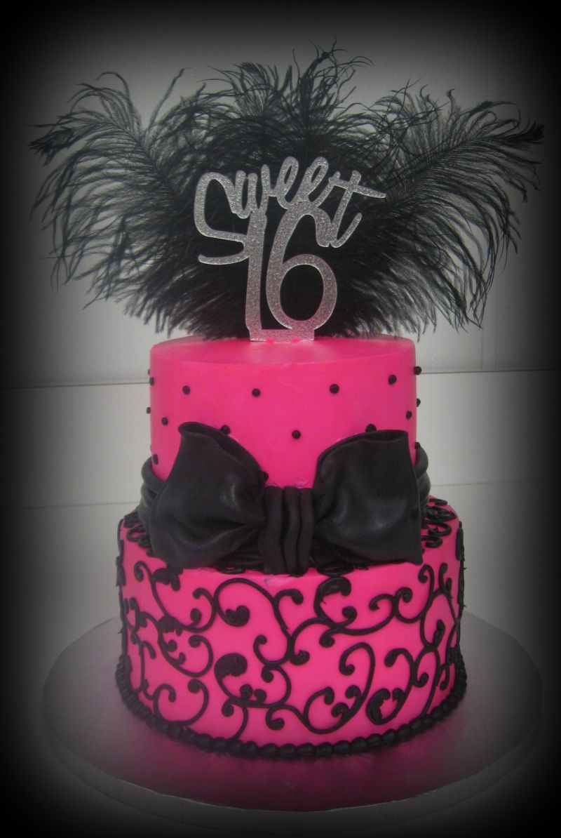 this hot pink black sweet sixteen cake offers another clue about a big moment in the grass is always greener