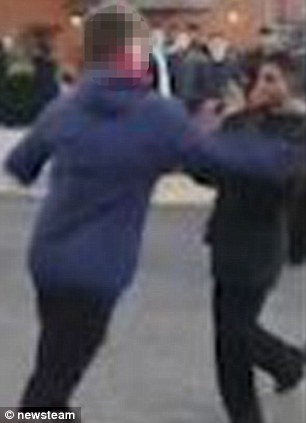 this is the shocking moment a year old boy is battered outside