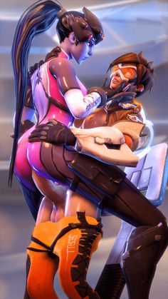 tracer and widowmaker enjoying some futa love together