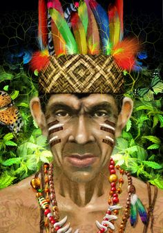 tribus de sudamerica indios sudamericano guarani paraguay ilustracion painter